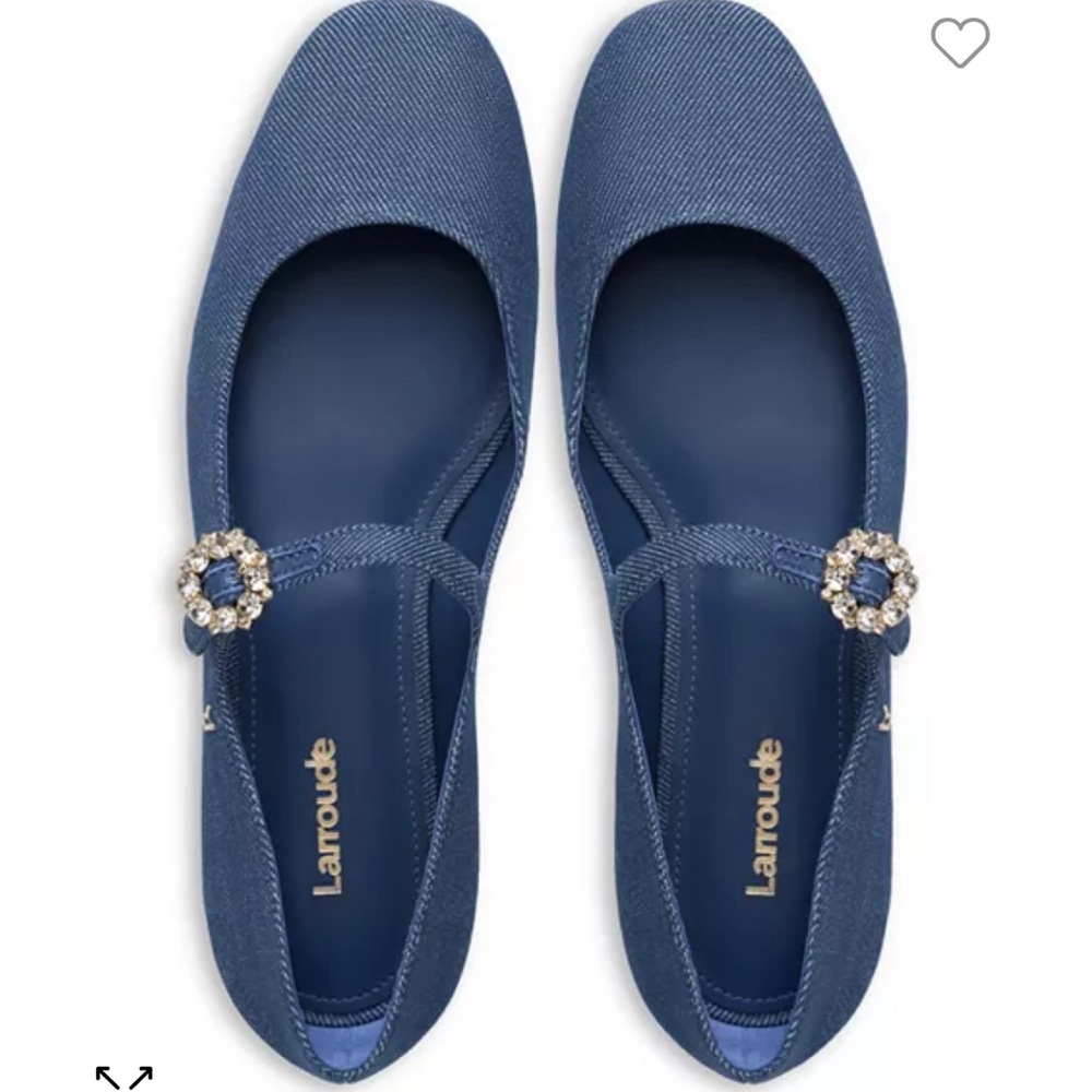 Larroudé Women's Blair denim Mary Jane Ballet Flats size 7. Great condition!